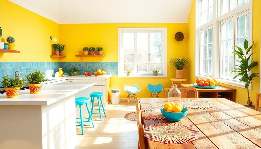 vibrant kitchen and dining accents