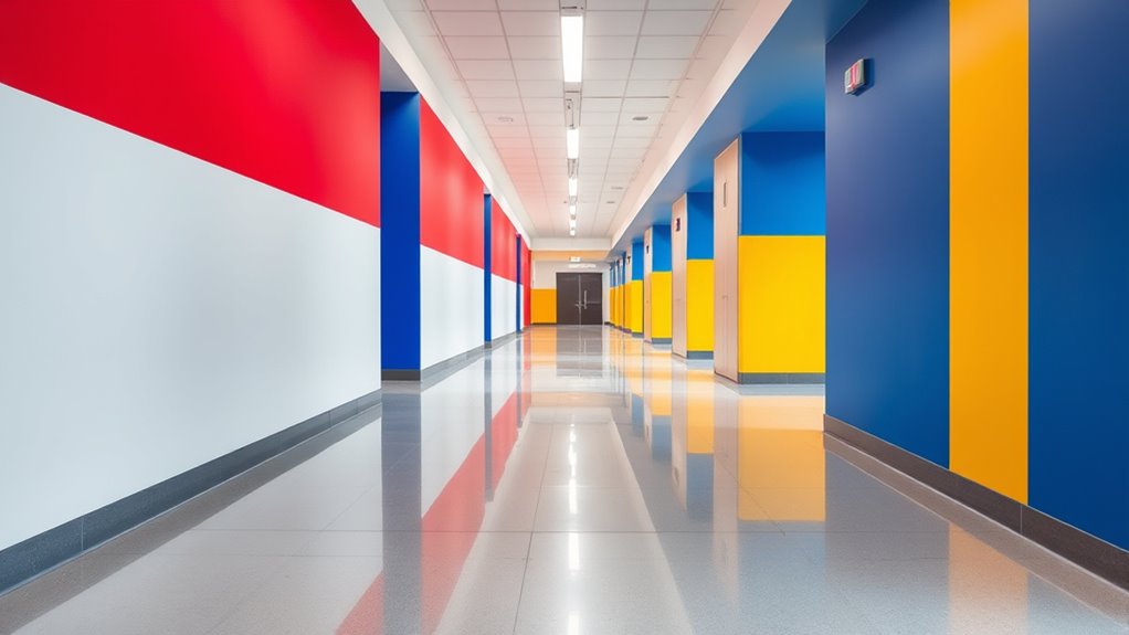 accessible hallway color design