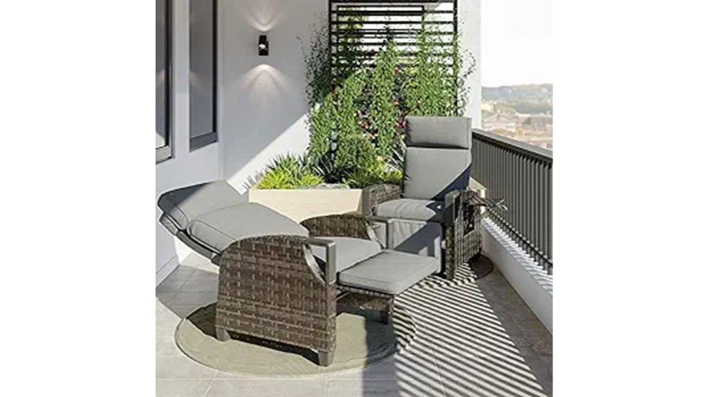 adjustable outdoor recliner set