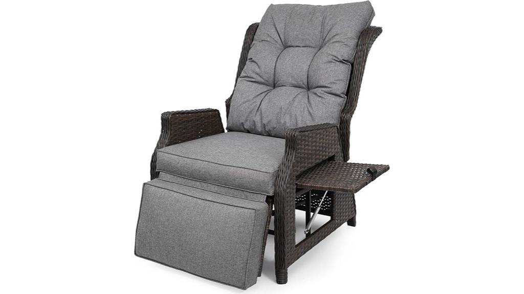 adjustable outdoor wicker recliner