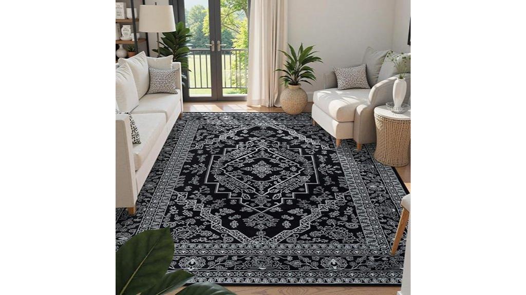 black vintage rug 8x10
