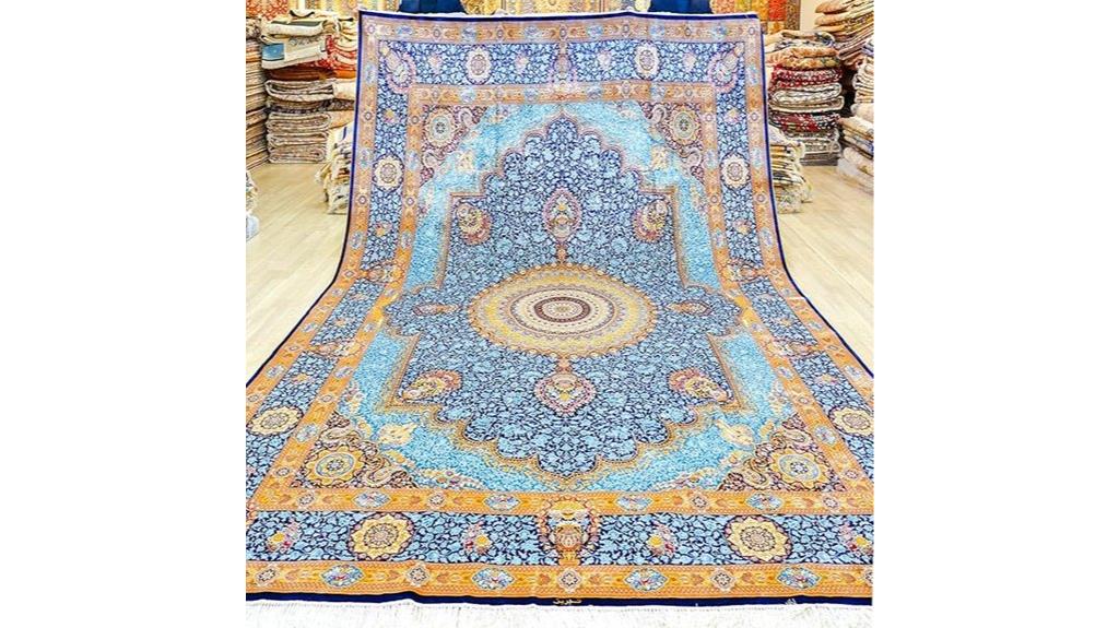 blue handmade antique rug