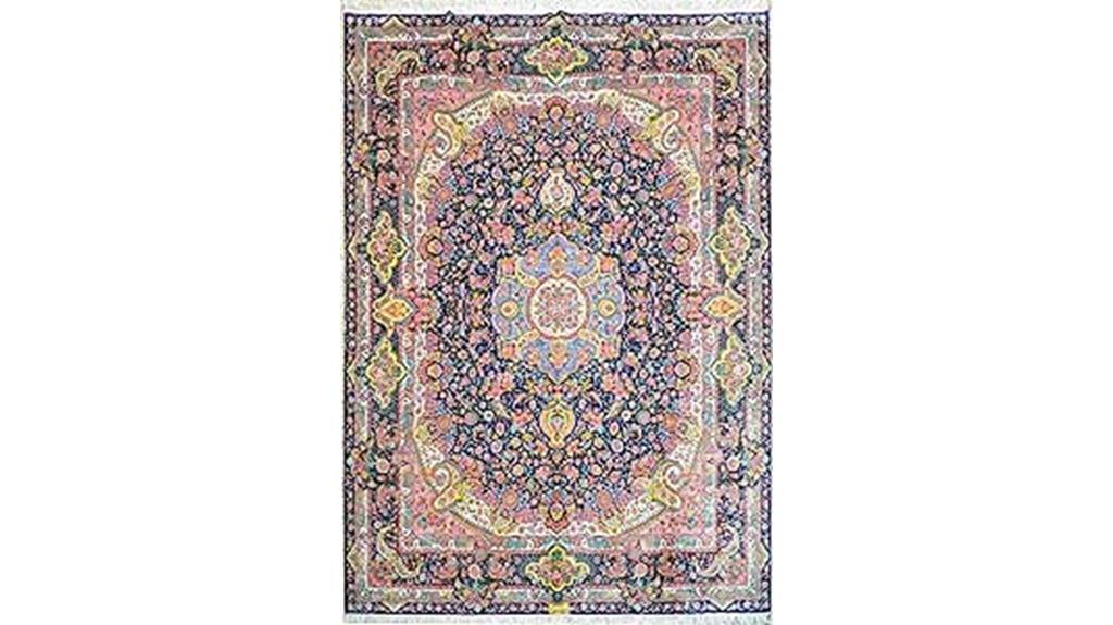 blue handwoven silk rug