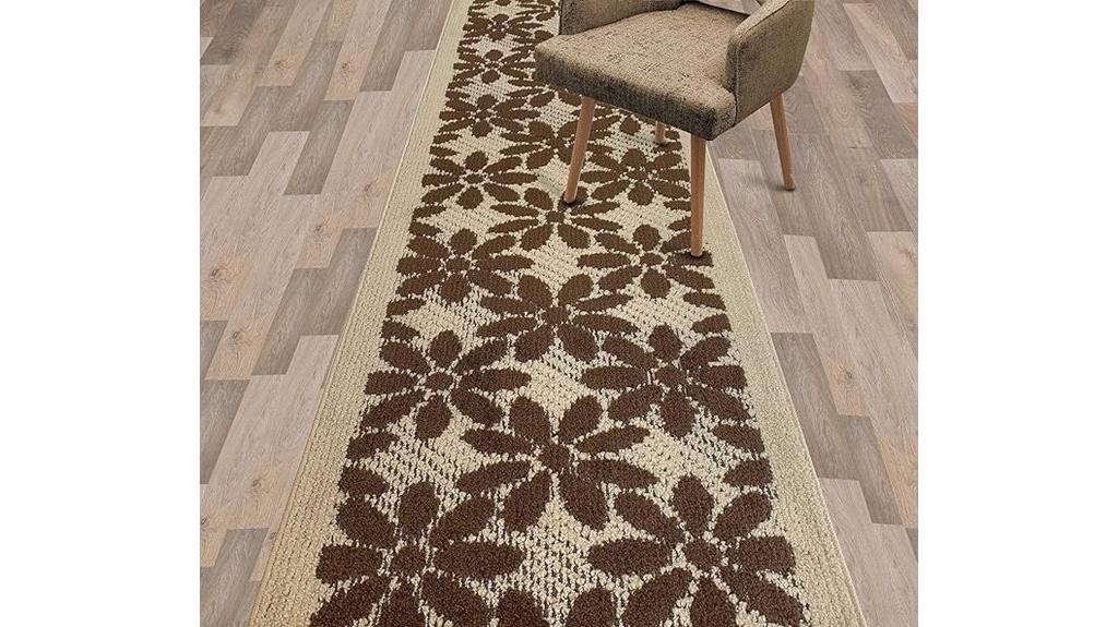 boho floral washable rug