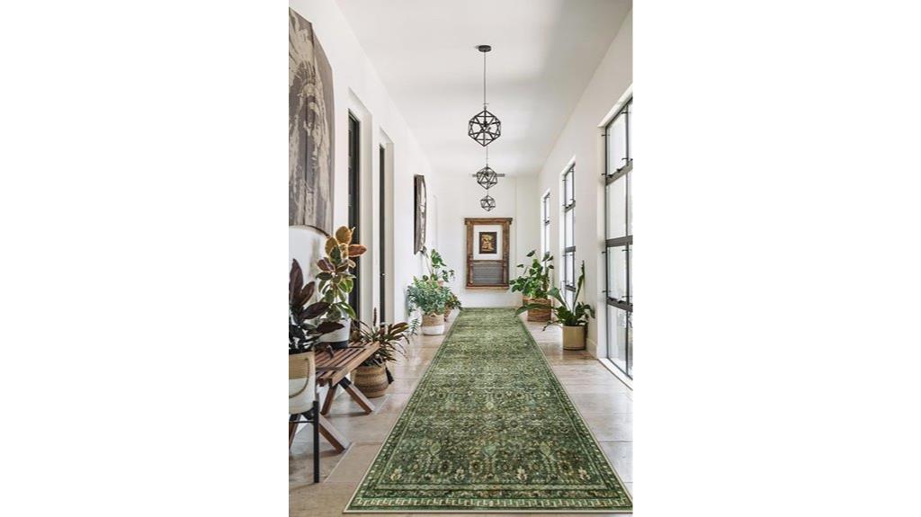boho green kitchen runner