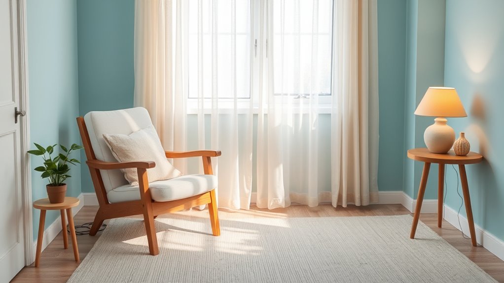 calming colors and decor