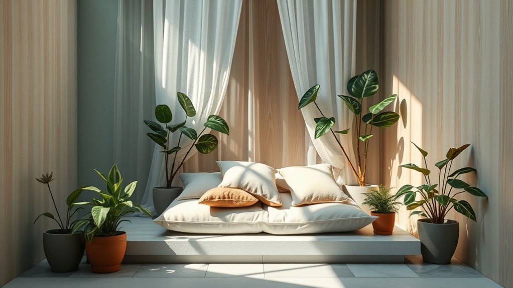 calming colors and natural materials