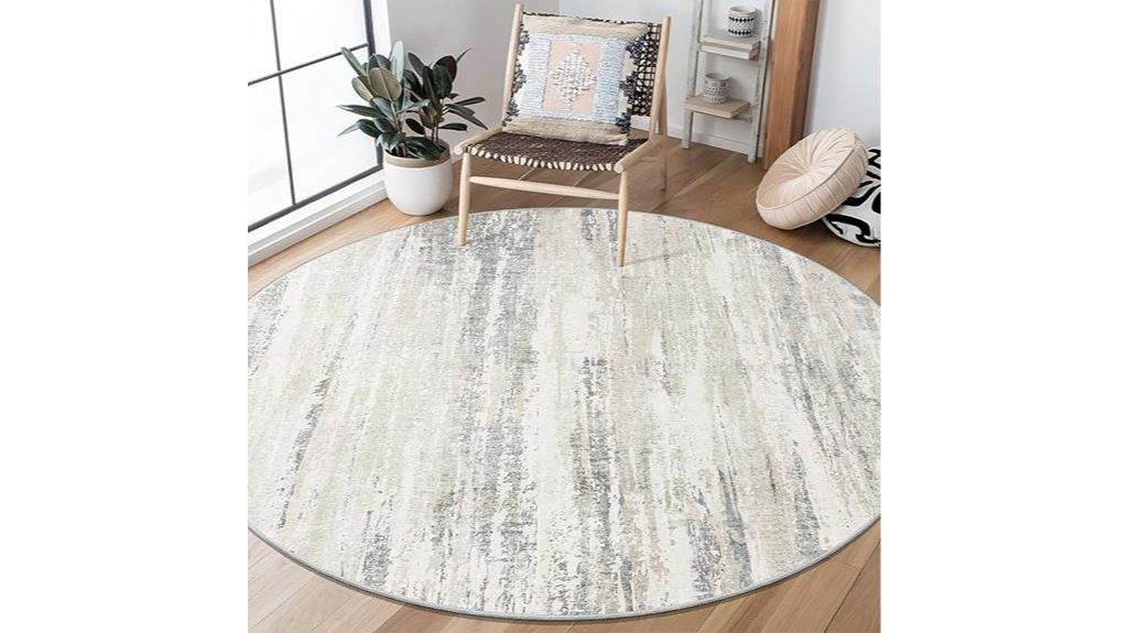 circular washable living rug
