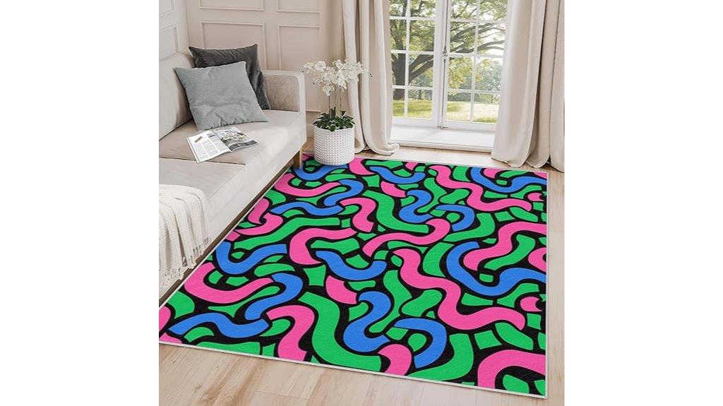 colorful geometric area rug