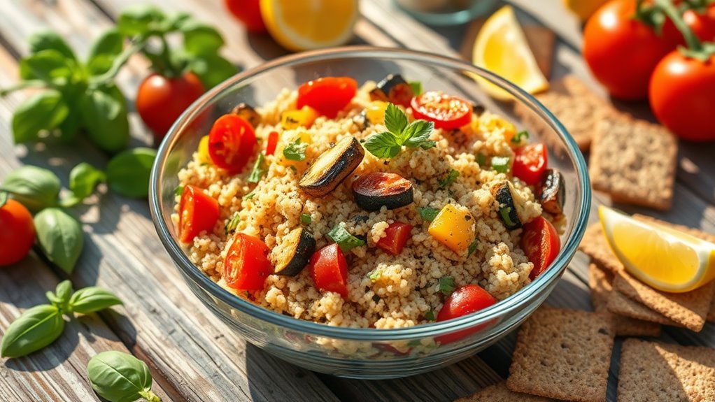 colorful roasted veggie quinoa