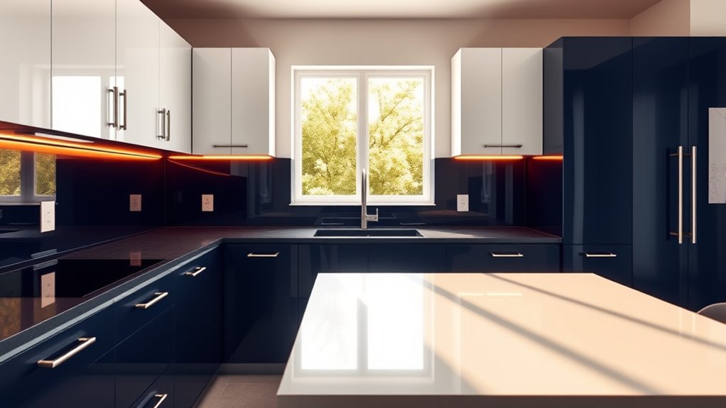 contrasting color cabinet combinations