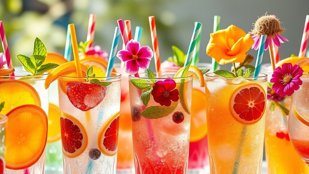 creative colorful drink presentation