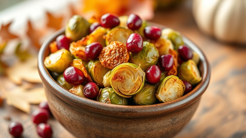 crispy brussels with cranberries