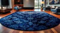 elegant navy silk rugs