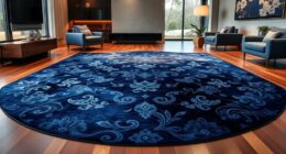 elegant navy silk rugs