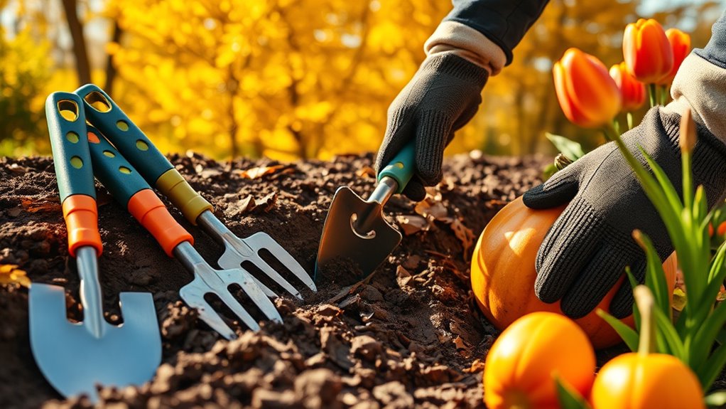fall planting gardening tools
