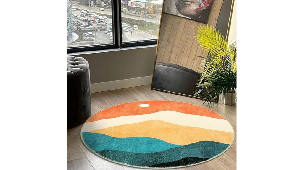 five foot abstract round rug