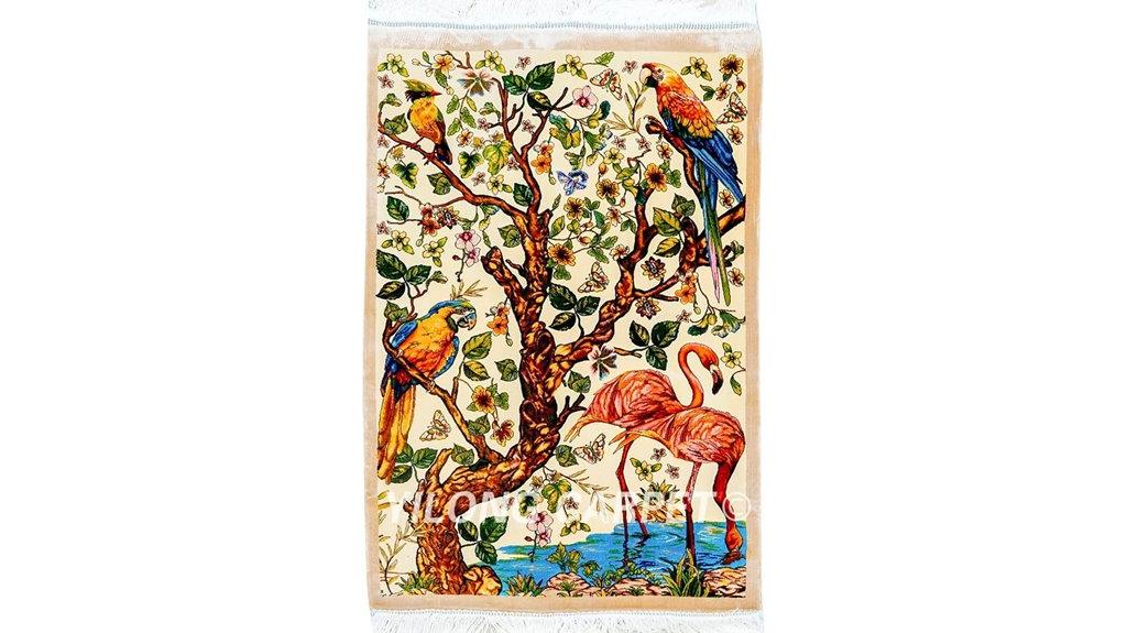 floral silk handmade rug