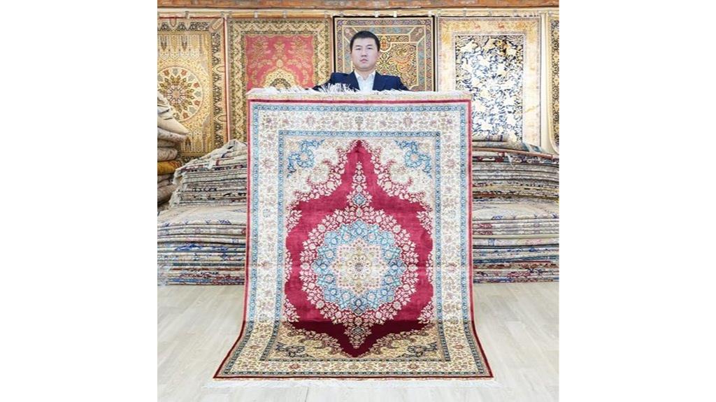 four foot six inch silk rug