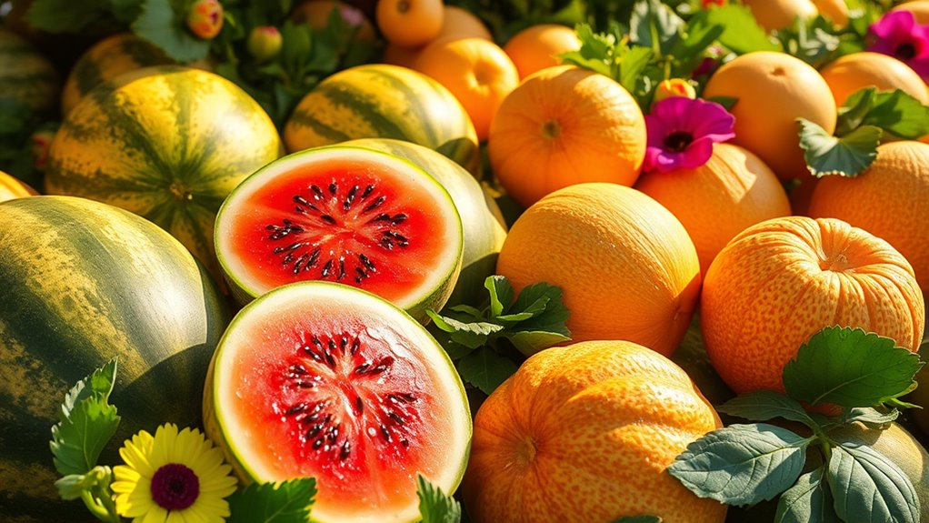 fresh ripe nutritious melons