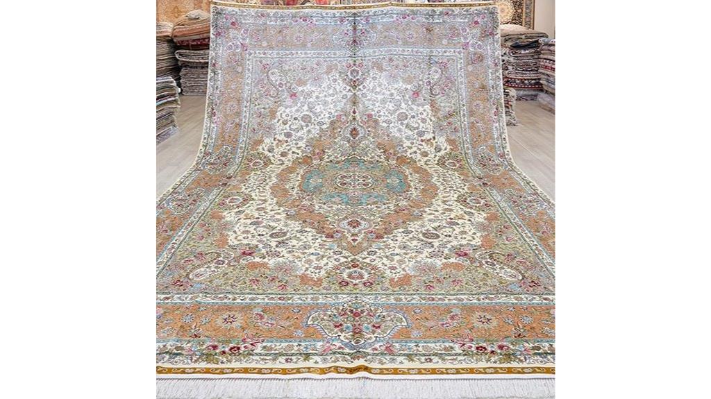 green handmade medallion rug