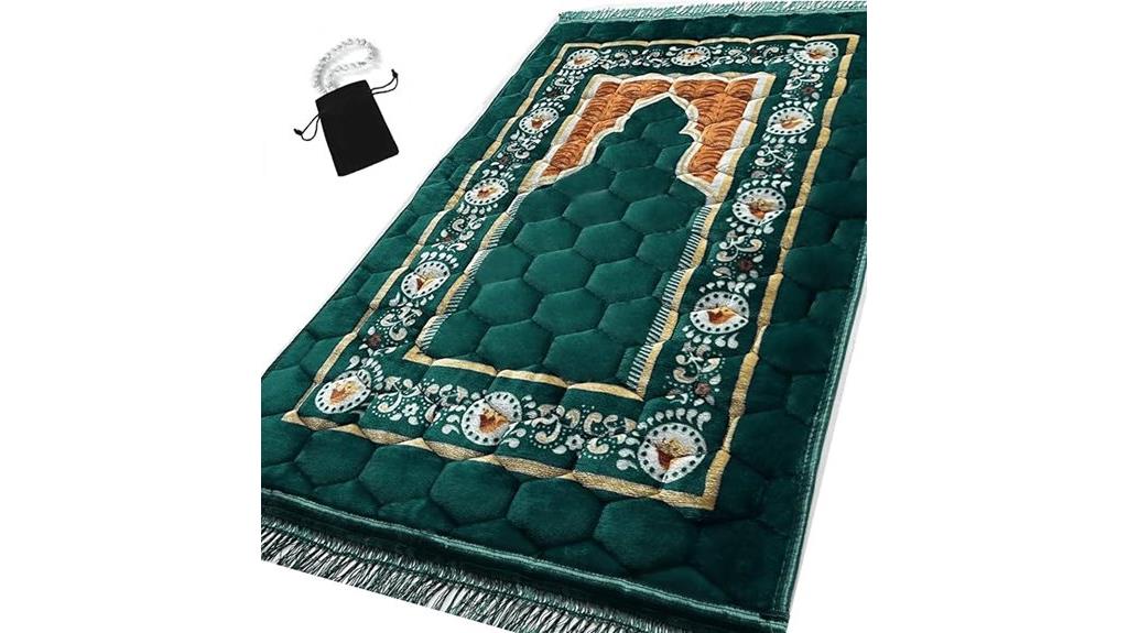 green ramadan muslim prayer rug