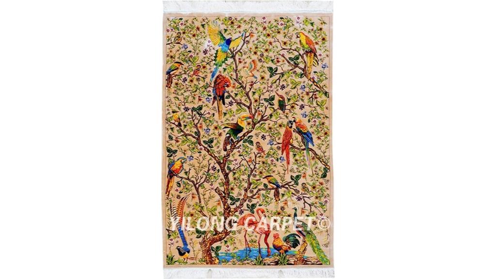 handmade 4x6 silk rug