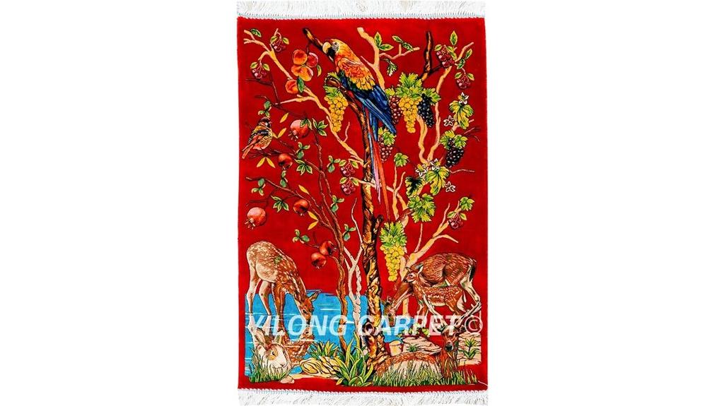 handmade silk area rug