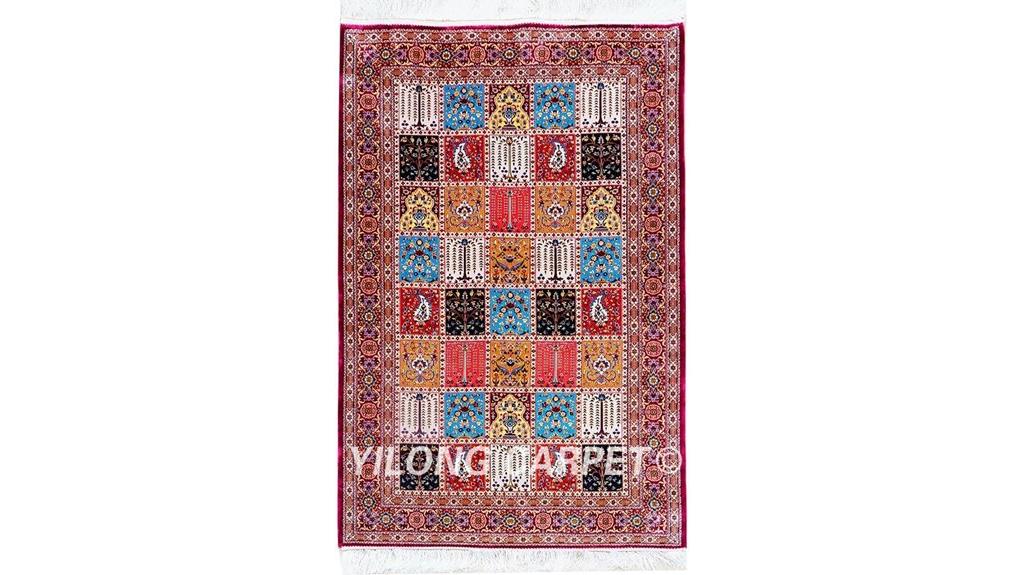 handmade silk rug 3 3x5ft