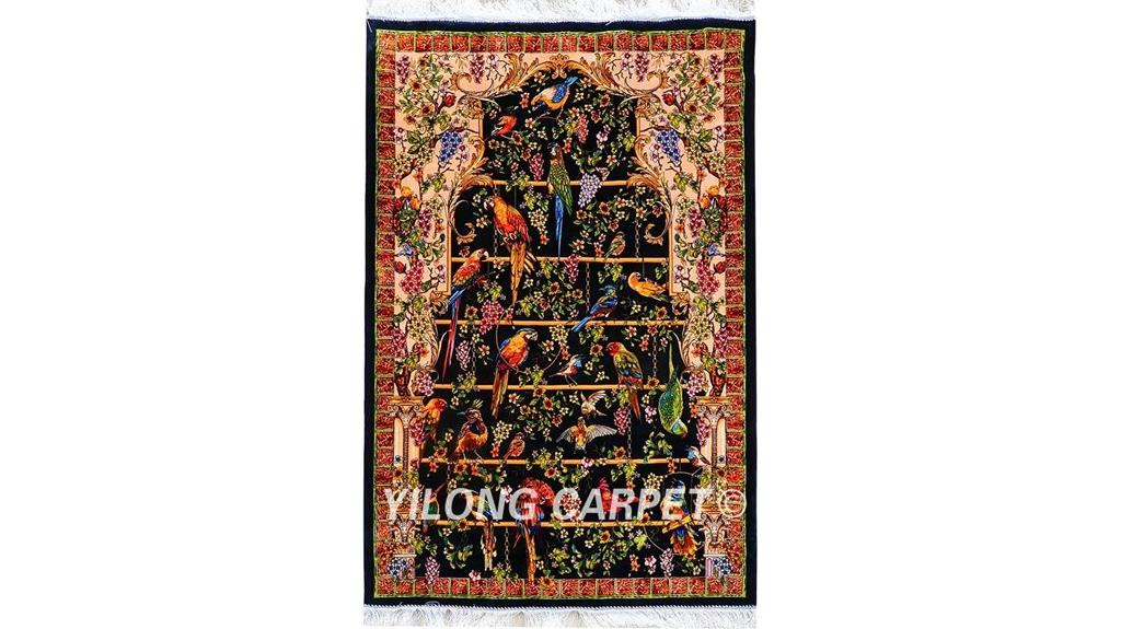 handmade silk tapestry rug