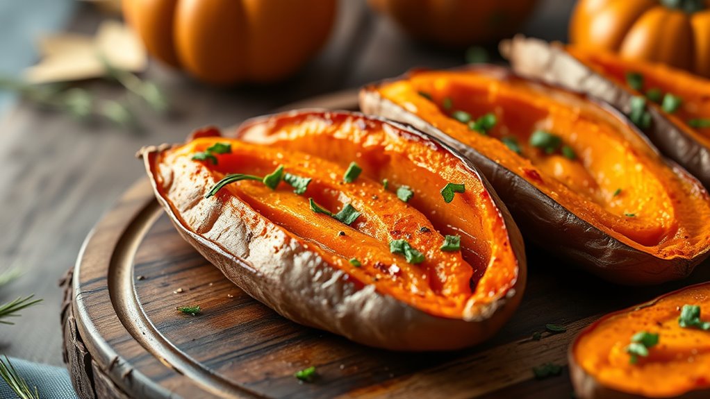 herb seasoned roasted sweet potatoes