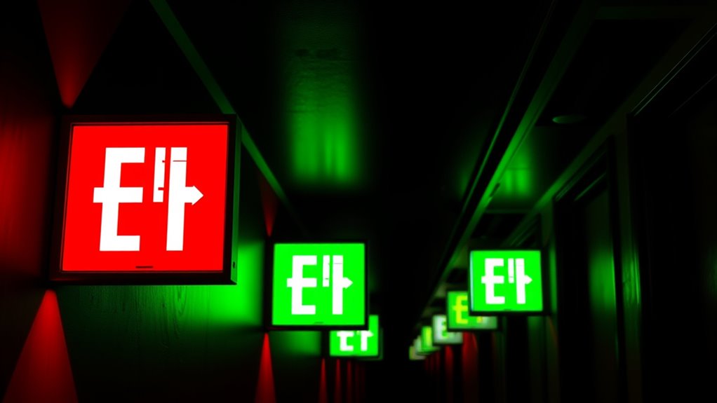 high contrast emergency signage