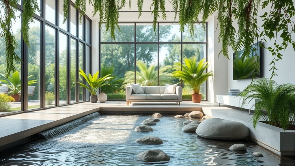 integrate soothing water features
