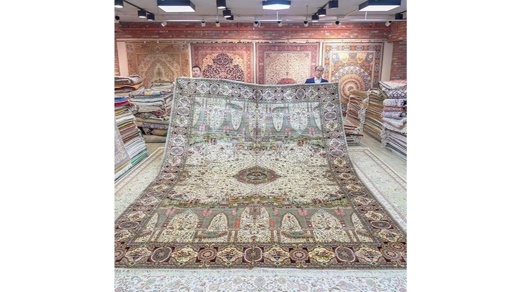 large hand knotted silk rug