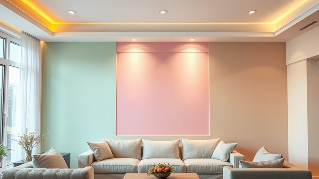 lighting enhances wall color appearance