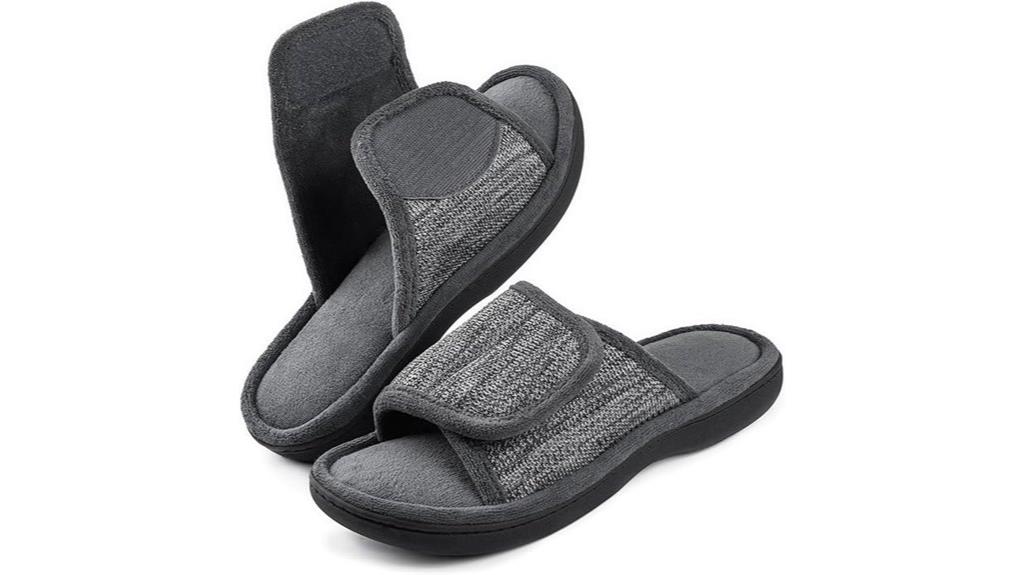 men s adjustable memory foam slippers