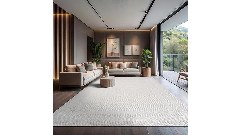 modern large bordered rug