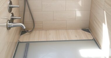 no threshold shower construction