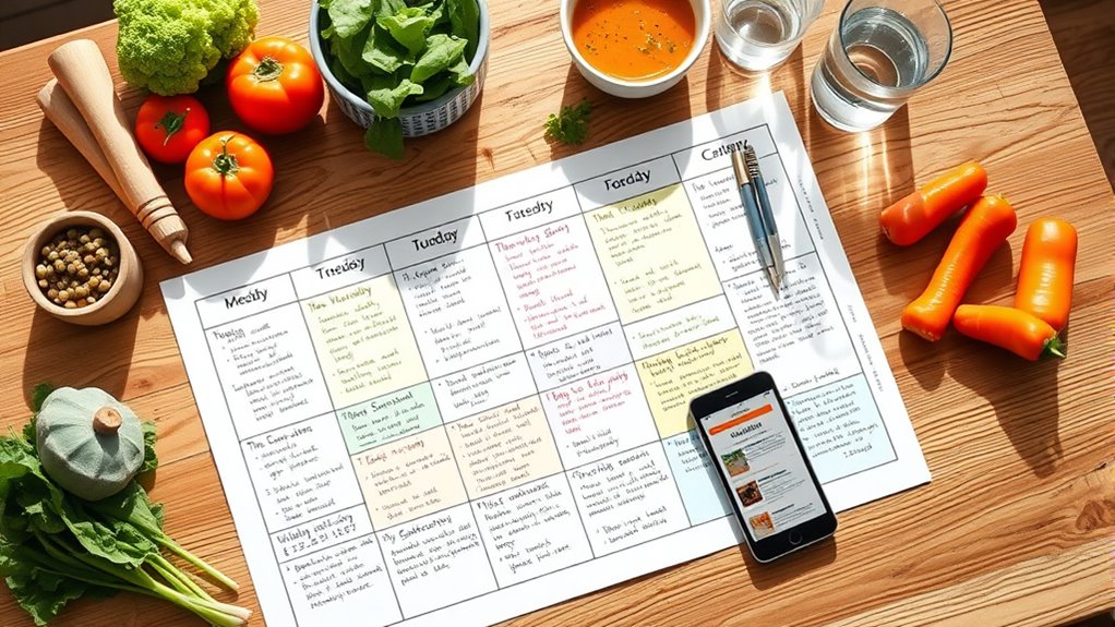 organized inclusive weekly meal planning