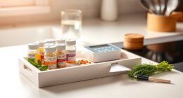 organized kitchen medication station