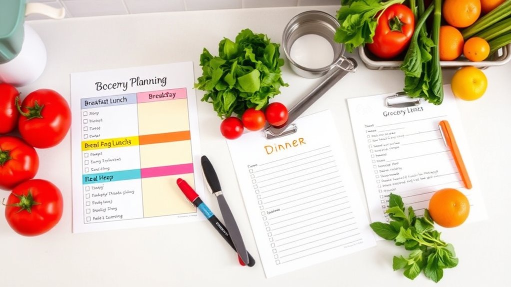 organized shopping and meal planning