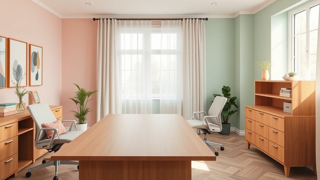 pastel and wood finish combinations