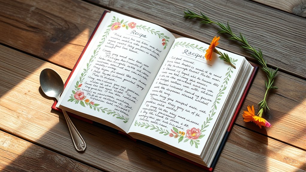 personalized artistic recipe pages