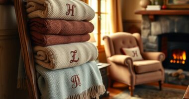 personalized cozy blanket displays