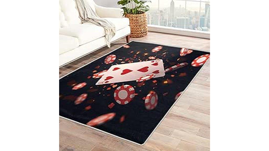 poker chips playing rug