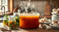 preparing large bone broth batches