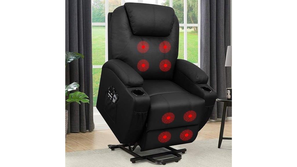 recliner with massage and cupholders