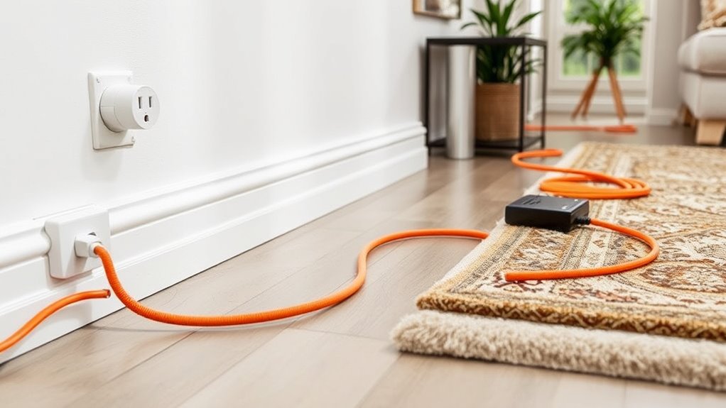 secure cords away from traffic