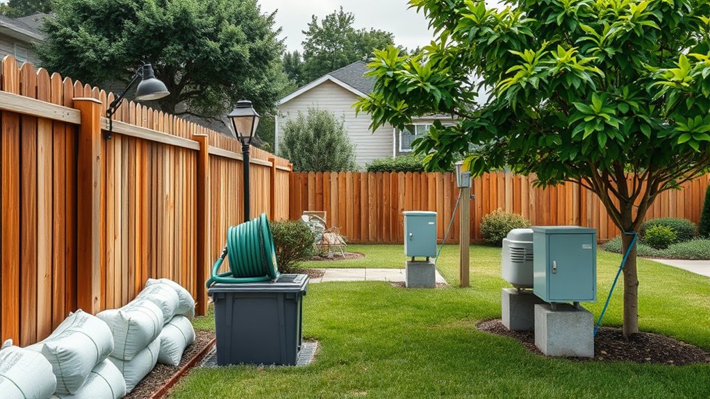 secure outdoor utilities and landscaping
