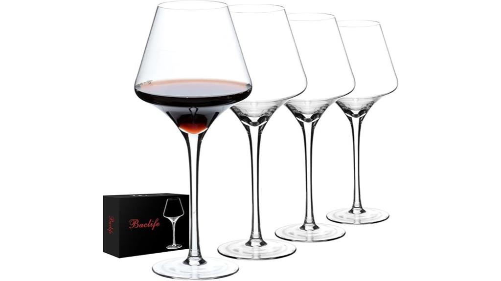 set of four crystal glasses